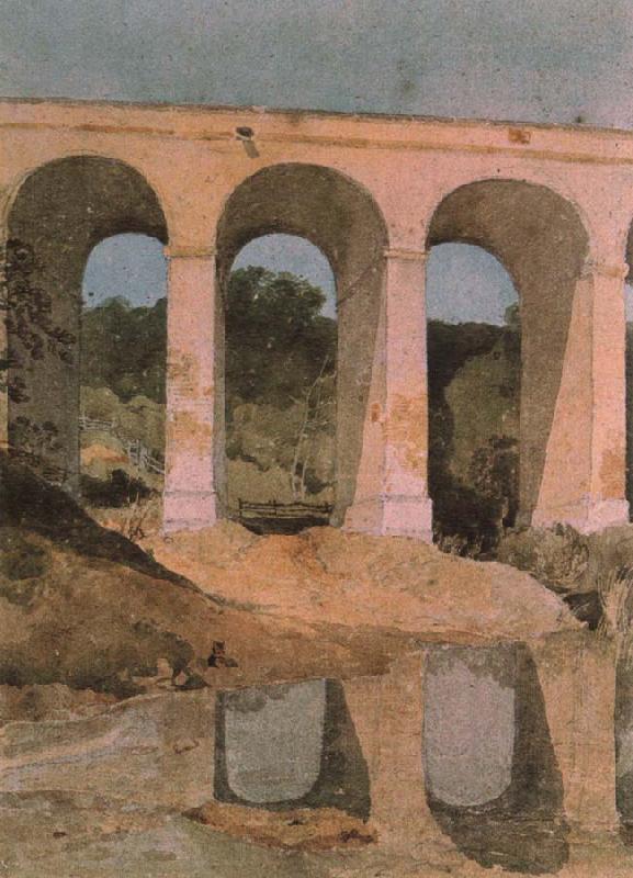 John sell cotman chirk aqueduct Spain oil painting art